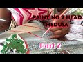 Getting jiggy &amp; Painting 2 headed Medusa on my Denim Dress | Chill Lofi Music | Part 2