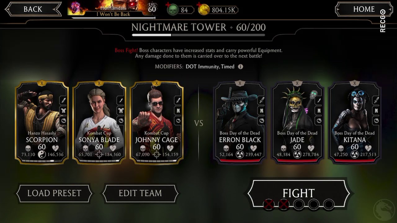 Mortal Kombat Nightmare Tower Boss Battle 60