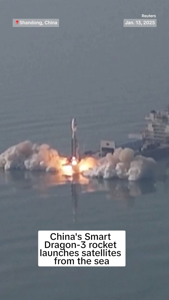 China's Smart Dragon-3 rocket launches satellites from the sea