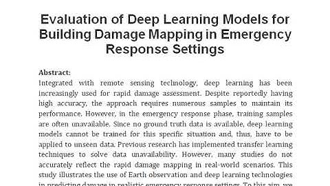 Evaluation of Deep Learning Models for Building Damage Mapping in Emergency Response Settings