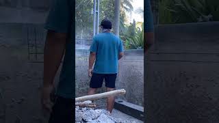Progres renovasi kolam - Renovasi waterfall
