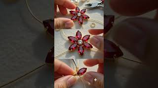 DIY Ruby Pearl Flower Bracelet Tutorial – Easy Step by Step