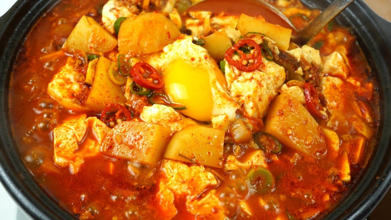 감자 순두부찌개 | 순서만 지키면 밥이 모자랍니다