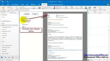 How to print email message without header in Outlook