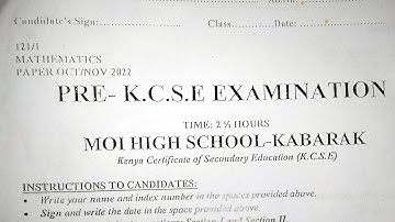 KCSE MATHS PAPER 1 2022 REVISION