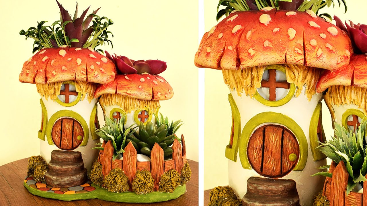 How to Recycle Oui Yogurt Jars — Create a Mushroom Fairy House