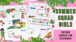PLAN WITH ME | SUMMER SQUAD GIRLS PATRON SPREAD FOR STEPHANIE | THE HAPPY PLANNER