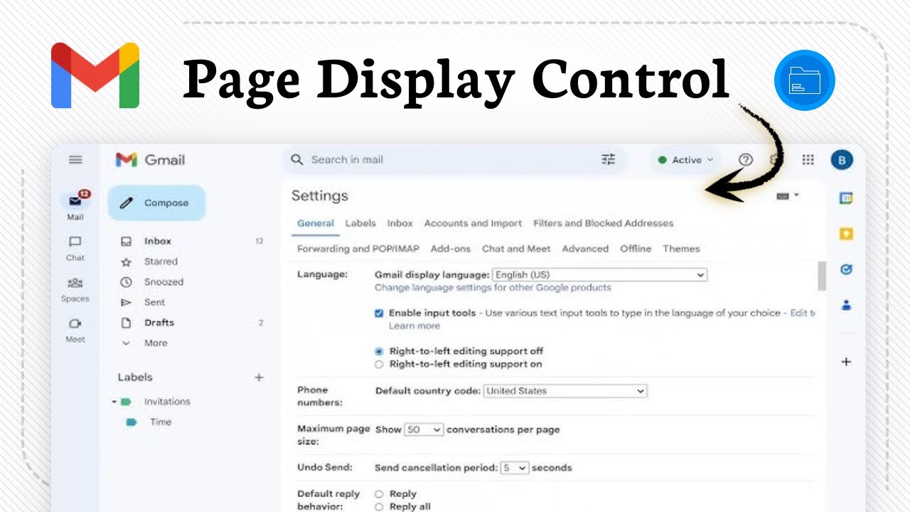 How to change the number of emails per page in Gmail