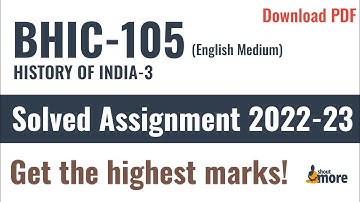 IGNOU BHIC 105 Solved Assignment 2022-23 (English Medium) | PDF Download