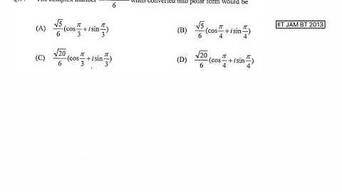 Complex number | Problem 1 | IIT JAM BT 2013 solved | Qs. no. 97
