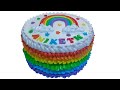 Rainbow cake design with cream decoration ideas #shortsfeed #trending #cake #vairalvideo 