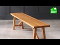 Solid Oak Large Trestle Bench – 4 Seater 170cm Long Solid Oak Large Trestle Bench – 4 Seater 170cm Long