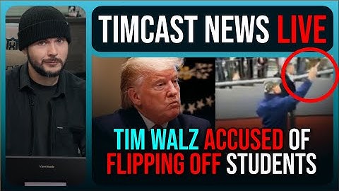 Tim Walz FLIPPED OFF STUDENTS??! Accusation Goes Viral After Democrat Gets Heckled | Timcast News