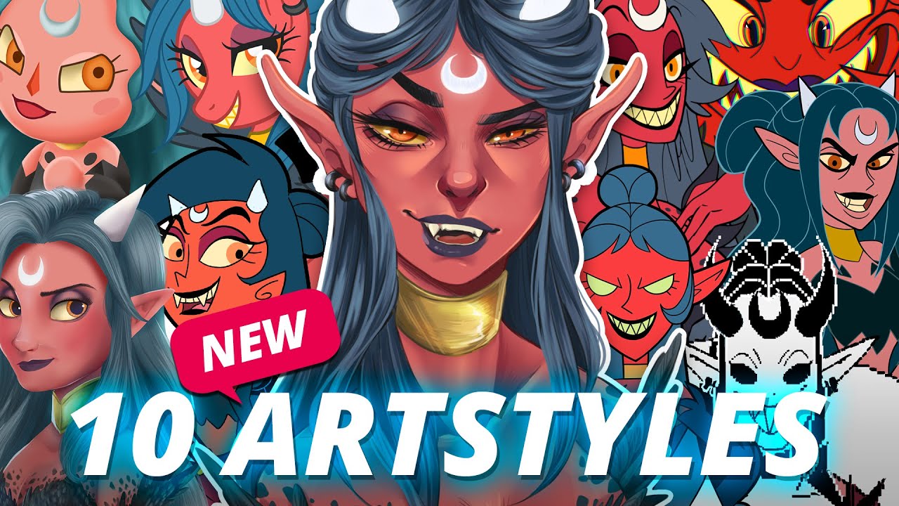 ⭐️ ЕЩЕ 10 челленджей художественных стилей ⭐️ (Hazbin Hotel, Undertale, 3D Disney и многое другое...