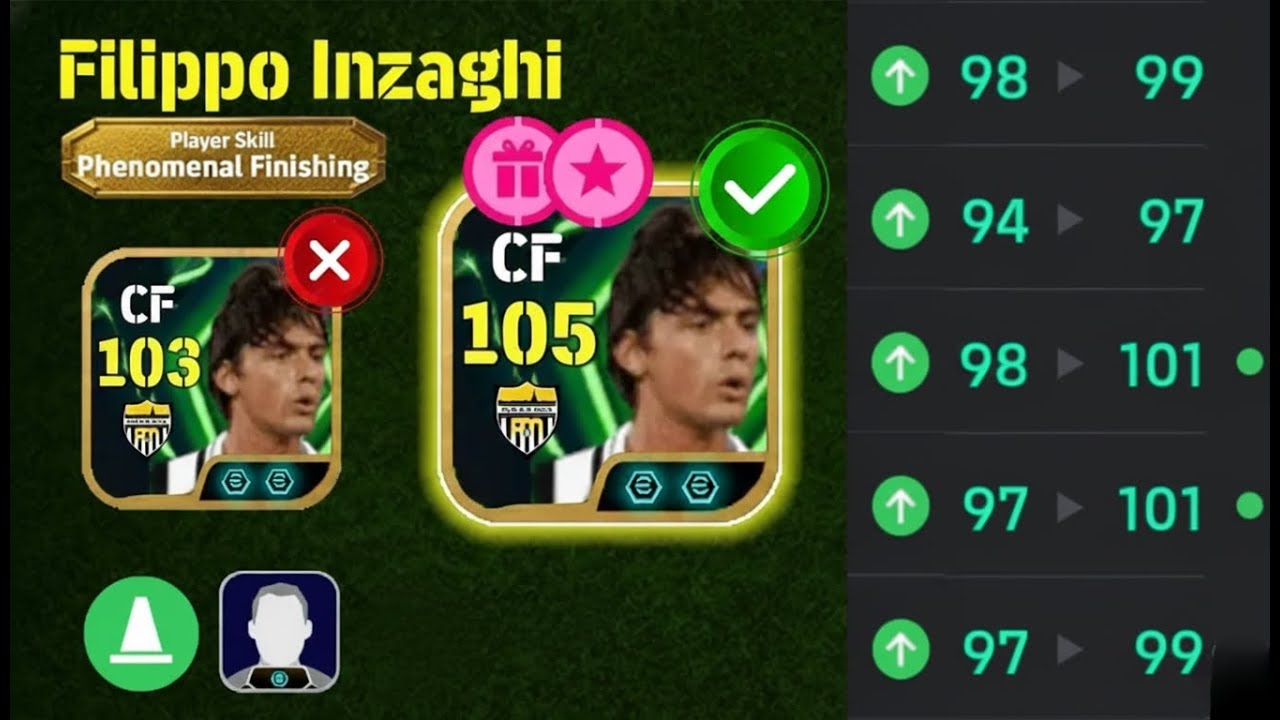 Как тренировать Филиппо Индзаги с рейтингом 105 в мобильной версии Efootball 2026