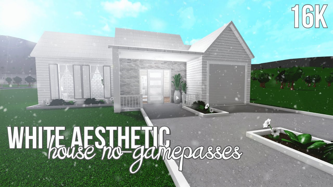 Roblox Bloxburg White Aesthetic House No Gamepasses 16k Youtube In 2021 Diy House Plans Unique House Design House Designs Exterior