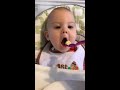 Happy Baby Excited to Start Solid Food.