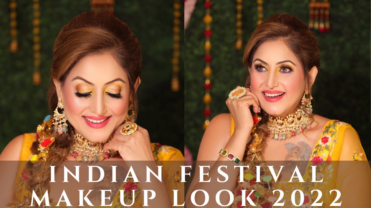 Indian Festival Makeup Look 2022  Durga Puja Navratri Diwali Makeup for beginners  Meenakshi Dutt