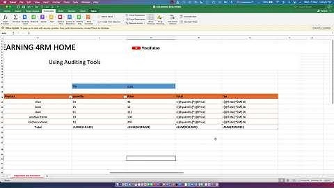 MS EXCEL Tutorials for Beginners - 16 - Auditing Tools.