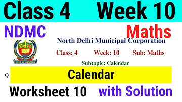 NDMC Class 4 Maths Week 10 Worksheet 10 (3/8/21) || worksheet 10 class 4th maths worksheet Solution