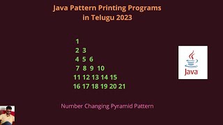 Java | Number changing pyramid pattern in Telugu | #tvstreetechnologies