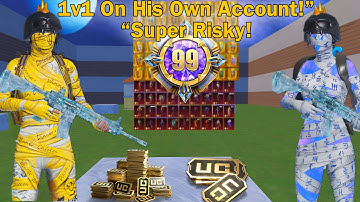 OMG!😱 999% RISK 🥵 I PLAYED A 1V1 USING HIS ACCOUNT 🤑 PUBG MOBİLE 🔥
