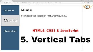 5. Vertical Tabs | Menu | HowToCreate Series | HTML5, CSS3 & JavaScript