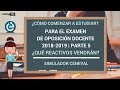 CÓMO PASAR EL EXAMEN DE OPOSICIÓN 2018-2109 PARTE 5 | CENEVAL SIMULADOR | TIPO DE REACTIVOS