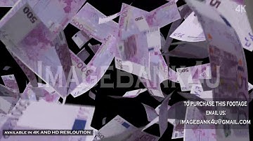 Falling Euro banknotes money animation