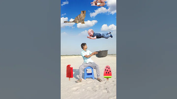 Crying Flying babies catching vs cat & puppy - Funny magic vfx video 😀😀😀