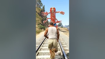 GTA V: FRANKLIN SAVING HALLOWEEN FROM THOMAS.EXE TRAIN #shorts