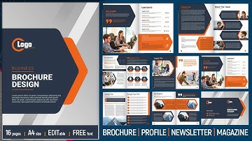 Free Company Profile Illustrator Template - 16 Page