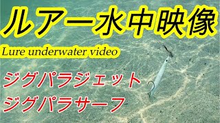 水中映像 ジグパラJET(ジェット）)＆ジグパラサーフ編　【ショアジギング】シャクリ方の参考に