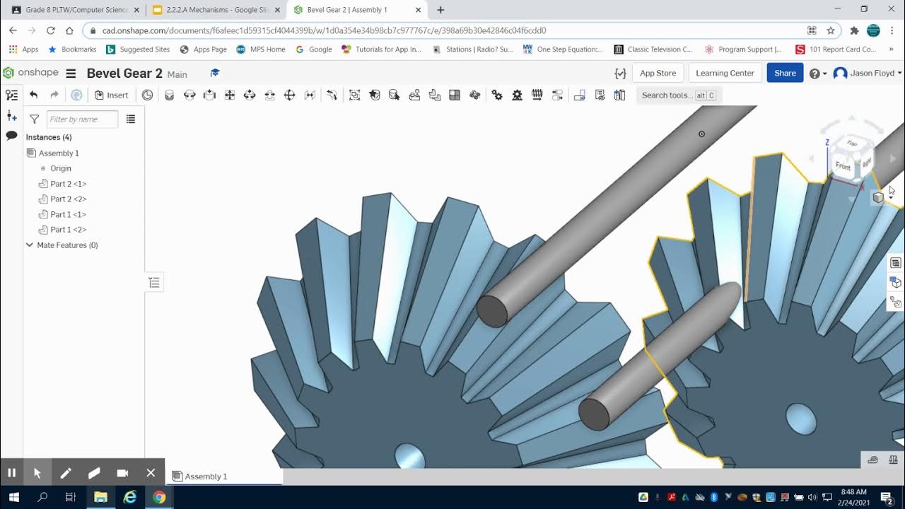 Bevel Gears Animation Onshape PLTW YouTube