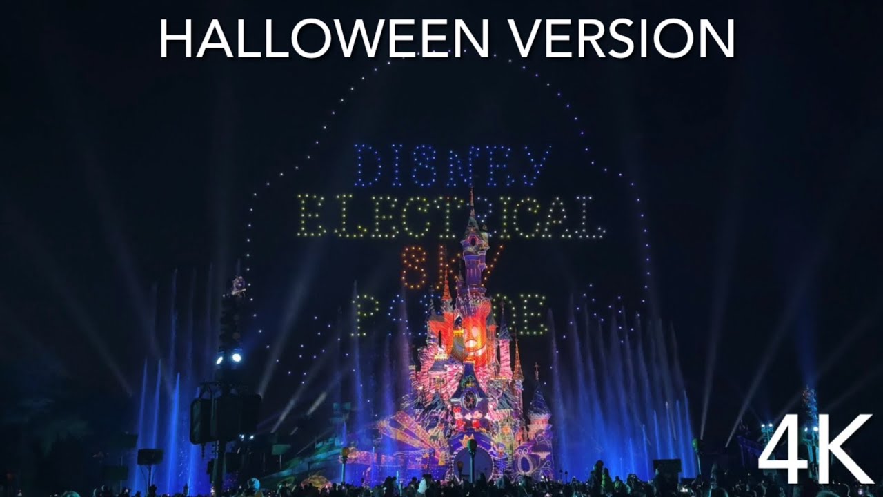 [4K] NEW Disney Electrical Sky Parade Halloween Version - Disneyland Paris 2024