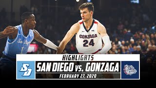 San Diego vs. No. 3 Gonzaga Basketball Highlights (2019-20) | Stadium