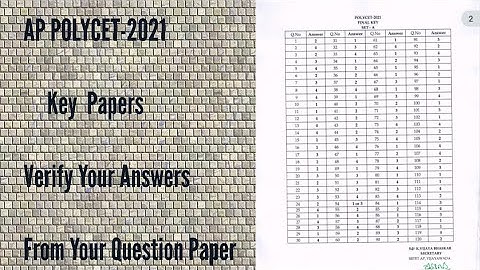 Ap sbtet final key for POLYCET-2021 || Ap sbtet latest update 2021