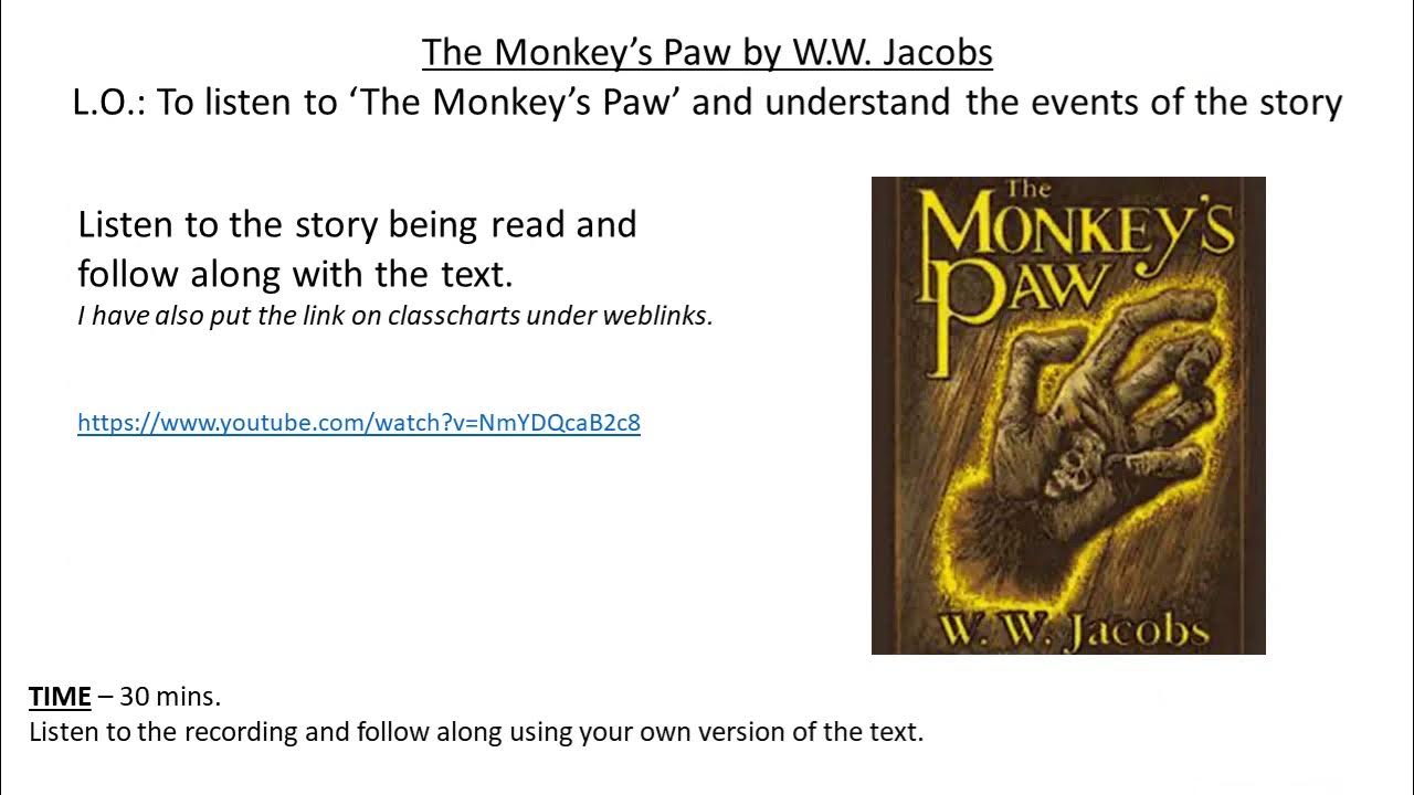 Lesson Monkey's Paw Part One YouTube