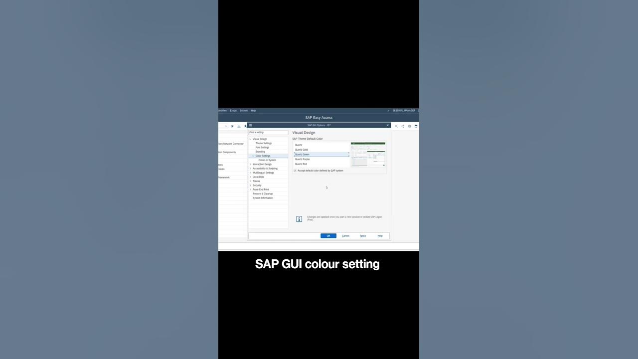 How to change colour of sap gui screen in sap sapmm sap shorts