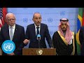 (EN/AR) Arab Group on the Middle East | Security Council Media Stakeout | United Nations
