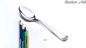 How to draw a Spoon | Pencil drawing