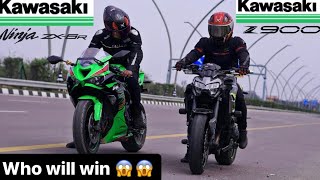 Kawasaki Ninja Zx6r 2024 vs Kawasaki Ninja Z900 || Drag Race || Moto Gear Vlogs