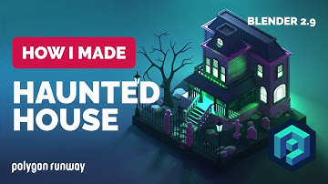 Haunted House in Blender 2.9 - 3D Low Poly Modeling Process