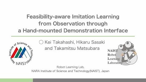 Feasibility-aware Imitation Learning from Observations through Hand-mounted Demonstration Interface