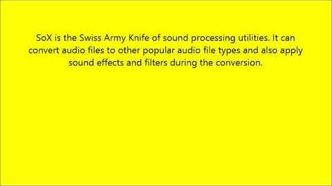 What is SOX Sound Exchange Software