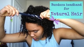 Quick And Easy Bandana Headband Hairstyle For Natural Curly Hair Youtube