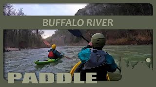 538 Kayaking the Buffalo River from Ponca to Kyle's Landing with bluff on river action