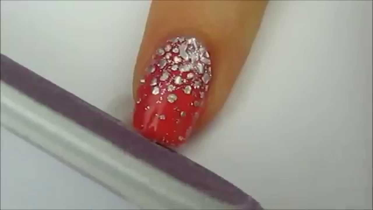 Делаем простые рисунки с блестками на ногтях сами - youtube.