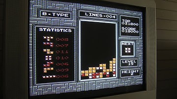 TETRIS NES PAL 19-2, passed the screen with tetris