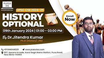 UPSC CSE 2024-2025: History Optional Batch Starting Jan 9th | Dr. Jitendra Kumar (JNU) | IAS 2024